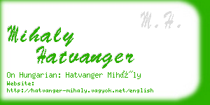 mihaly hatvanger business card